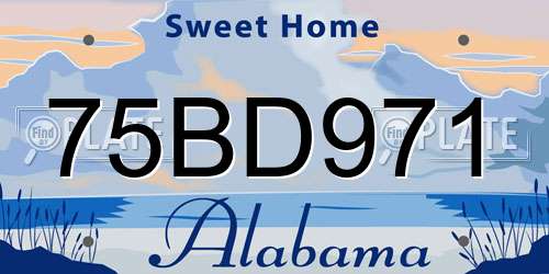 75BD971 Alabama License Plate
