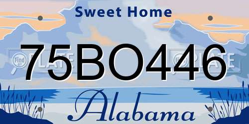75BO446 Alabama License Plate