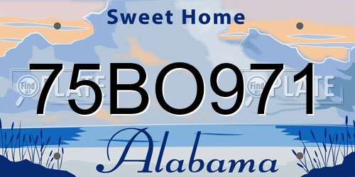 75BO971 Alabama License Plate