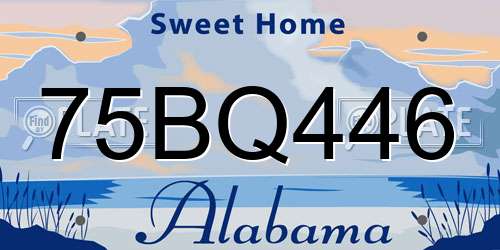 75BQ446 Alabama License Plate