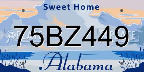 75BZ449 Alabama License Plate