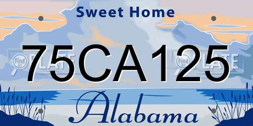 75CA125 Alabama License Plate