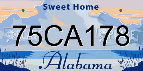 75CA178 Alabama License Plate