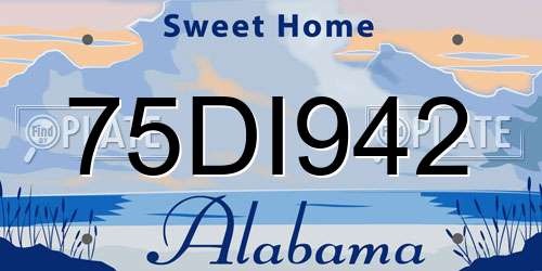 75DI942 Alabama License Plate