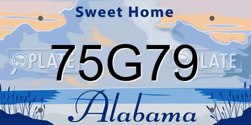75G79 Alabama License Plate
