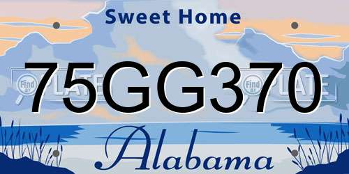 75GG370 Alabama License Plate