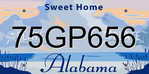 75GP656 Alabama License Plate
