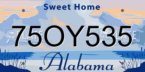 75OY535 Alabama License Plate
