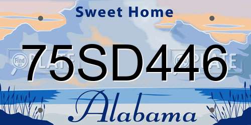 75SD446 Alabama License Plate