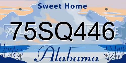 75SQ446 Alabama License Plate