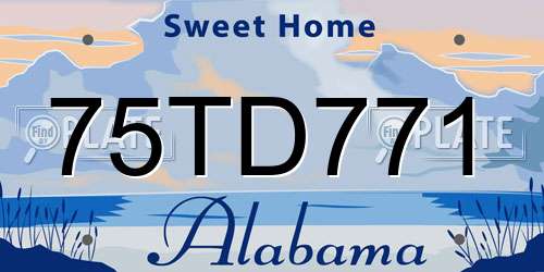 75TD771 Alabama License Plate