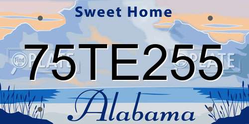 75TE255 Alabama License Plate