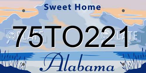 75TO221 Alabama License Plate