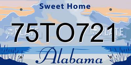 75TO721 Alabama License Plate