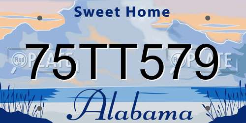 75TT579 Alabama License Plate