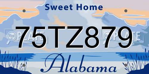 75TZ879 Alabama License Plate
