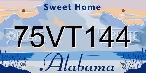 75VT144 Alabama License Plate