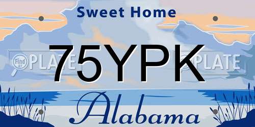 75YPK Alabama License Plate