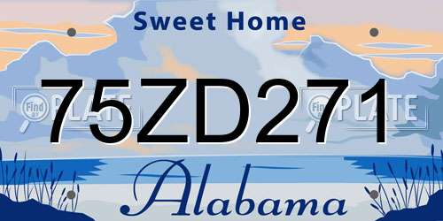75ZD271 Alabama License Plate