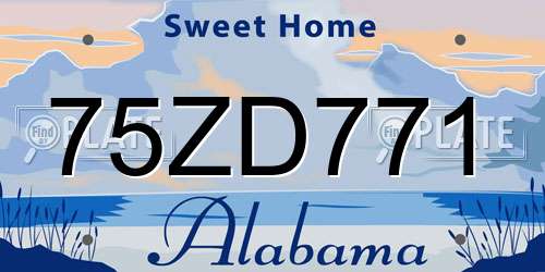 75ZD771 Alabama License Plate