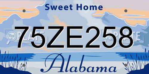 75ZE258 Alabama License Plate