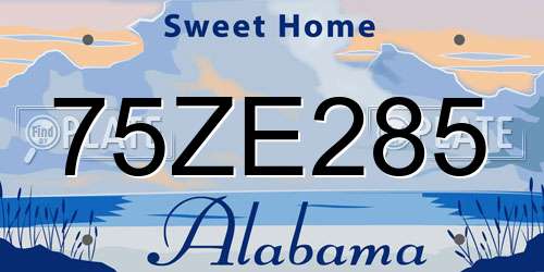 75ZE285 Alabama License Plate