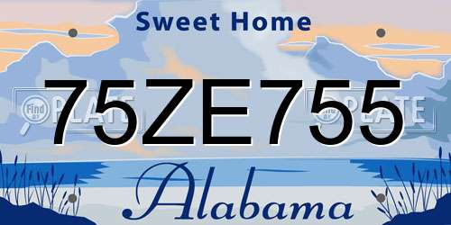 75ZE755 Alabama License Plate