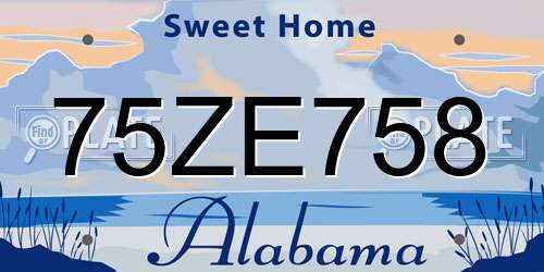 75ZE758 Alabama License Plate