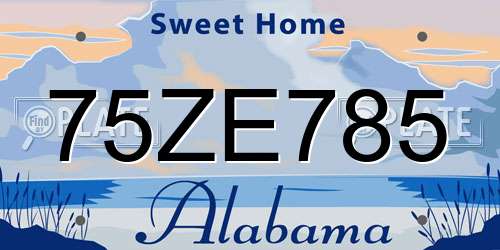 75ZE785 Alabama License Plate