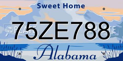 75ZE788 Alabama License Plate