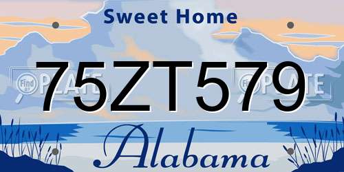 75ZT579 Alabama License Plate