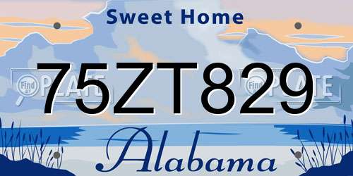 75ZT829 Alabama License Plate