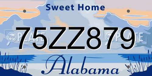 75ZZ879 Alabama License Plate