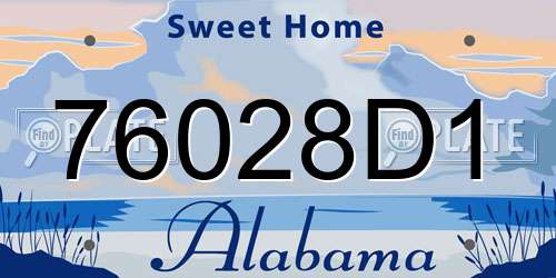 76028D1 Alabama License Plate