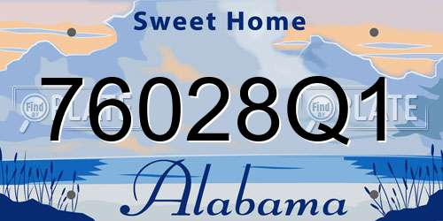 76028Q1 Alabama License Plate