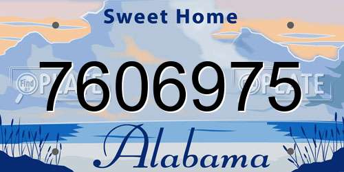 7606975 Alabama License Plate
