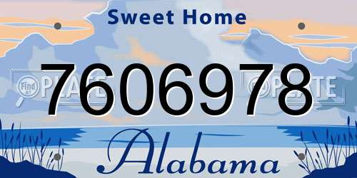 7606978 Alabama License Plate