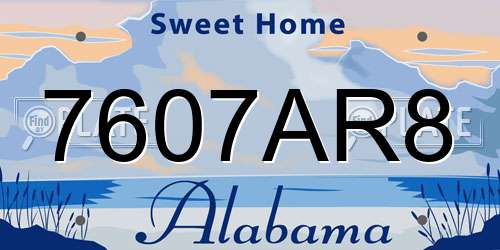 7607AR8 Alabama License Plate
