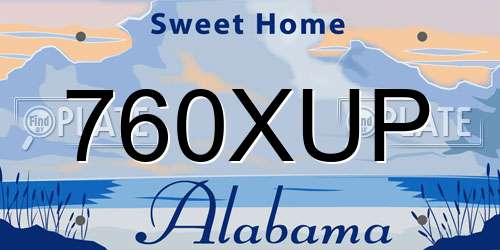 760XUP Alabama License Plate