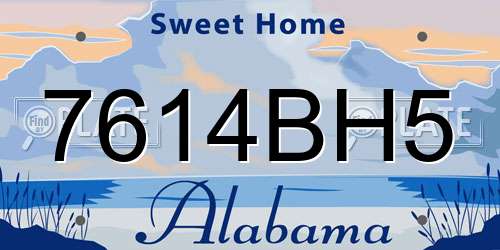 7614BH5 Alabama License Plate