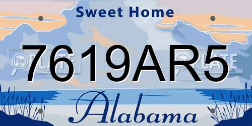 7619AR5 Alabama License Plate