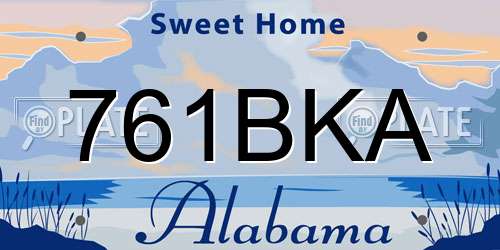 761BKA Alabama License Plate