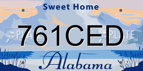 761CED Alabama License Plate