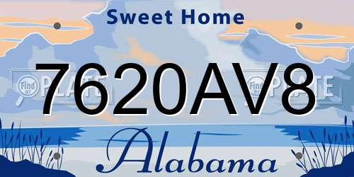 7620AV8 Alabama License Plate