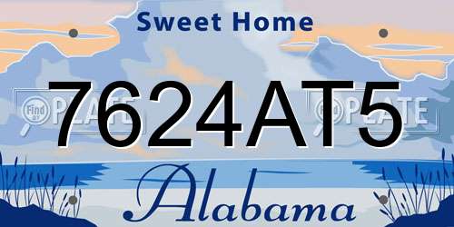 7624AT5 Alabama License Plate