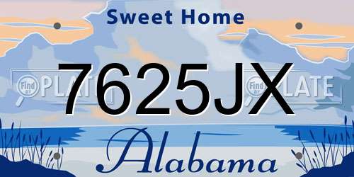 7625JX Alabama License Plate