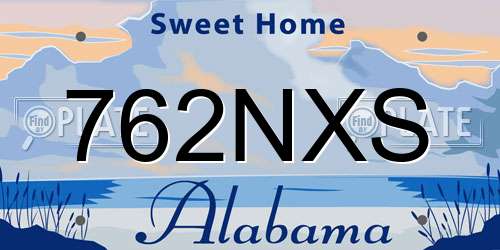 762NXS Alabama License Plate