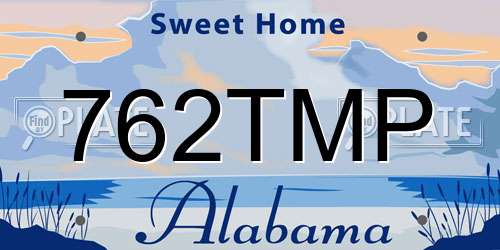 762TMP Alabama License Plate