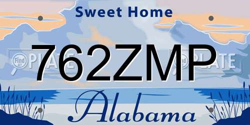 762ZMP Alabama License Plate