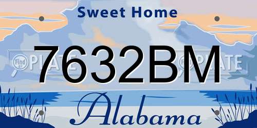 7632BM Alabama License Plate